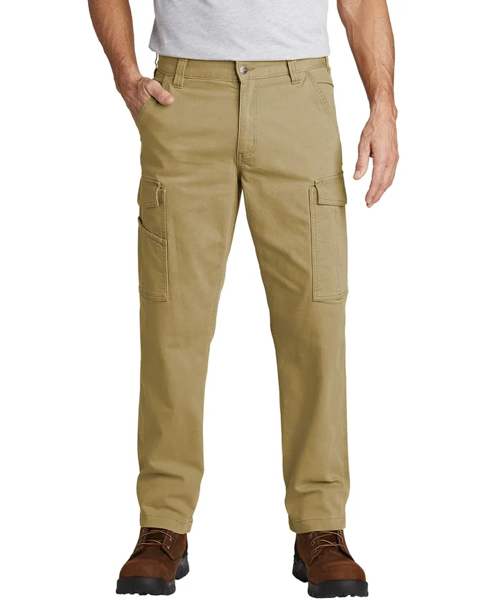 Men’s Rugged Flex Relaxed Fit Canvas Cargo Work Pant – W42 X L30 – Dark Khaki