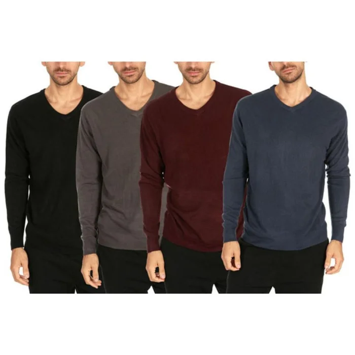 Men’s Premium V-Neck Pullover Sweaters (2-Pack)