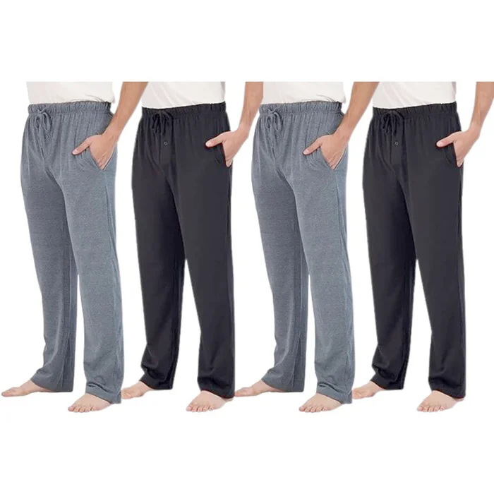 Men's Cotton Lounge Pants with Pockets (4-Pack)