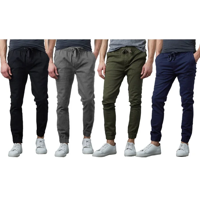 Men's Slim-Fit Cotton Twill Jogger Pants (2-Pack)
