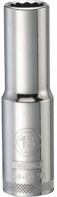 Metric Deep Socket, 12-point, 1/2 In. Drive, 13mm