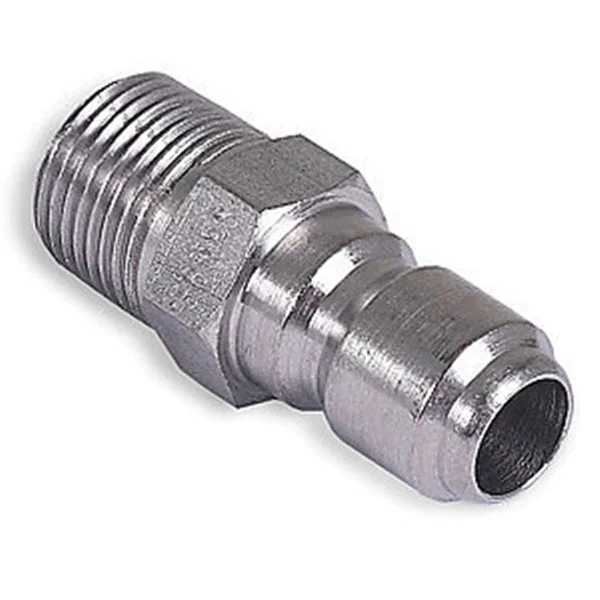 Mi-T-M AW-0017-0005 Adapter, 3/8 x 3/8 in Connection, Quick Connect Plug x MNPT, Stainless Steel