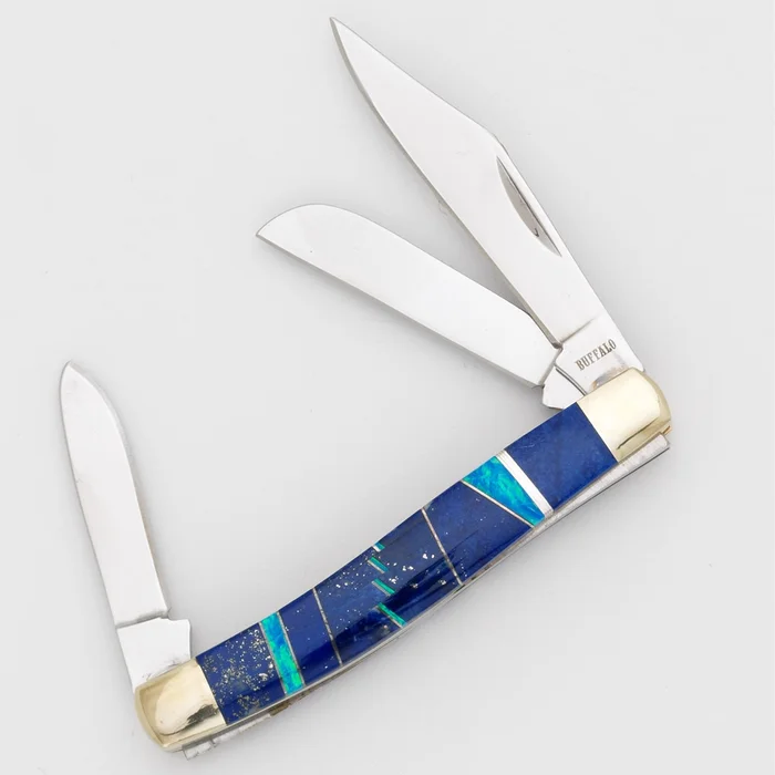 Midnight Blue Three Pronged Pocket Knife