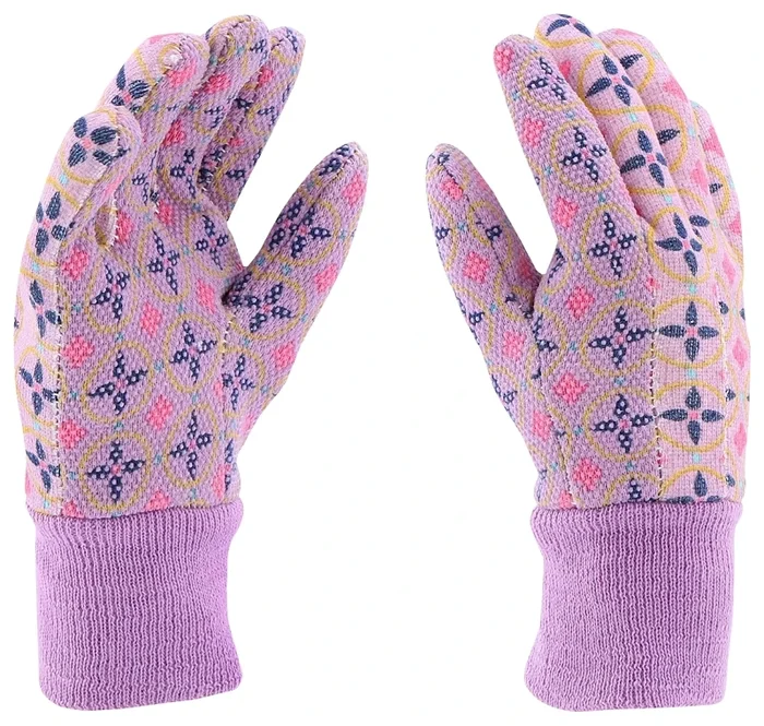 Miracle-gro Mg65757-y Youth Garden Gloves, Knit Cuff, Cotton/polyester/pvc, Multi-color