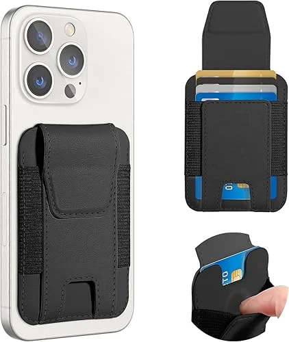 Miroddi for MagSafe Wallet with Privacy Flap, Hidden Compartment, Magnetic Wallet Card Holder for iPhone 16/15/14/13/12 Series, Leather Magnetic Phone Wallet, Fits 8 Cards, RFID Blocking, Black