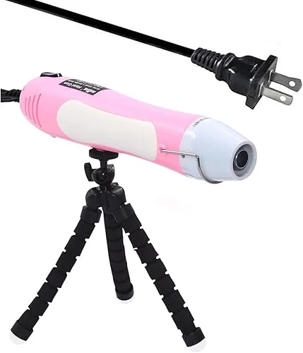 mofa Heat Gun For Crafts Epoxy Resin Bubble Remover 6.6Ft Power Cord Hot Air Gun With US Adapter Apply to Acrylic Painting Supplies Quickly To Dry Resin,Embossing Powder,Paint,Clay (Pink)