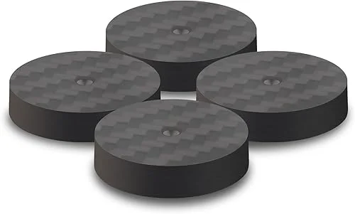 Monosaudio 4Pcs Carbon Fiber Isolation Speaker Spikes Pads 25X5mm Speaker Spike Floor Protectors Speaker Isolation Feet for Audio,Speakers,Subwoofers,Amplifier,Home Theater,Turntable,DAC(Black)