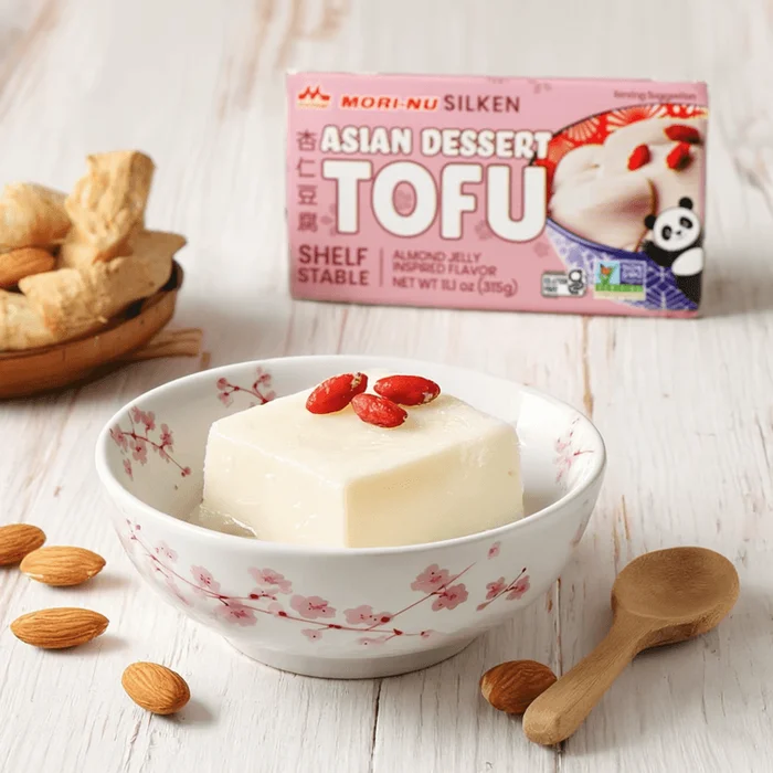 Mori-Nu Silken Tofu , Asian Dessert Type ,Almond Jelly Inspired Flavor,11.1 oz 【No Preservatives】【NON GMO】【Gluten Free】