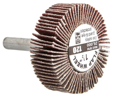 Mounted Flap Wheel, 1.5 X 1-in., 120-grit