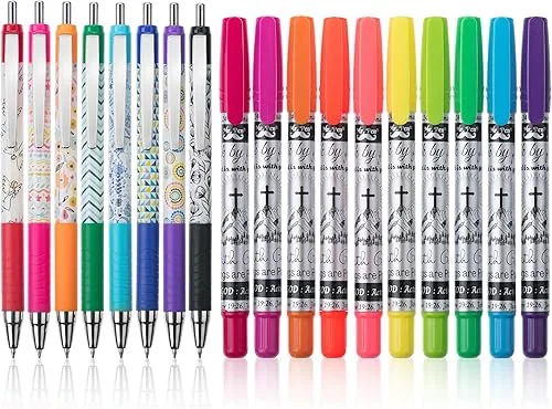 Mr. Pen Bible Journaling Kit, 18 Pack – 10 Gel Highlighters, 8 No Bleed Pens, Bible Pens and Highlighters, No Bleed, Gift
