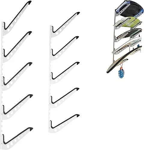 Multi Board Surf Rack Wall Mount for Surfboard, Wakeboard, Snowboard Storage, Adjustable Wall Hangers Boards Display