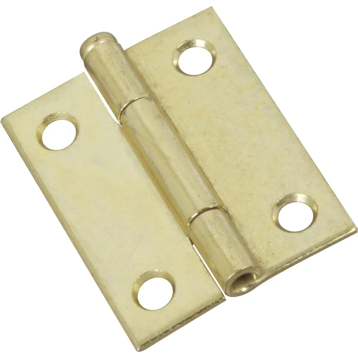 N141-879 Narrow Hinge, 2 In W Frame Leaf, 0.056 In Thick Frame Leaf, Steel, Brass, 10 Lb