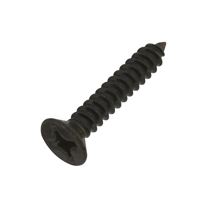 N224-386 Screw, #12 Thread, 1-1/4 In L, Flat Head, Phillips Drive, Steel