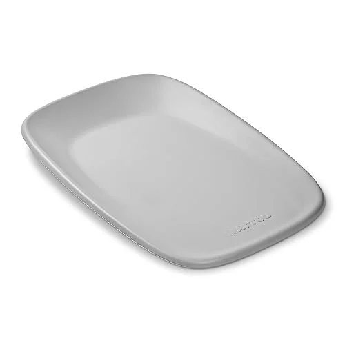 Nattou Softy Changing Pad – Wipeable Baby Changing Mat- Durable, Water-Resistant, Cocoon Shape with Honeycomb Bottom Grips BPA-Free, Assimilates Room Temperature – Grey