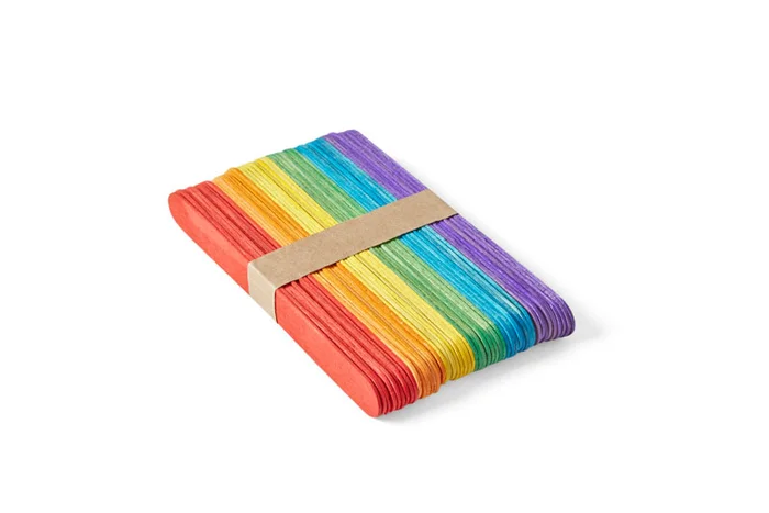Natural Wood Craft Sticks – Rainbow, 6″ x 11/16″ (100 count)