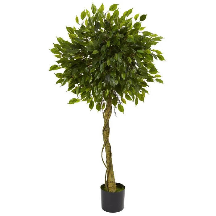 Nearly Natural 5′ Ficus Artificial Topiary Tree Uv Resistant (Indoor/Outdoor)
