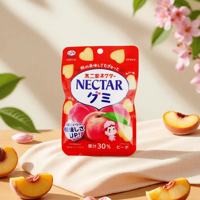 Nectar Peach Jelly Gummy Candy 1.6oz【30% Juice Content】【Heart Shape Candy】