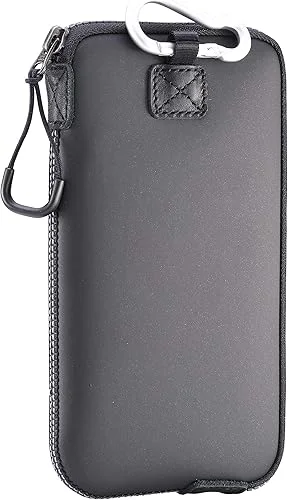 Neoprene Cell Phone Pouch, Large Zipper Opening, Lightweight & Protective Phone Sleeves for iPhone Durable Phone Carrier Bag, Thermal Carrying Phone Pouch with Inner Pocket [ Carbon ]