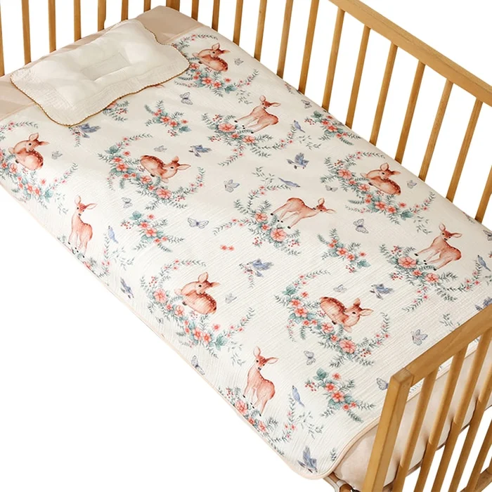 New Aunt Period Waterproof Breathable Leak Proof Urine Isolation Pad Physiological Pad Wreath Deer 80*100cm