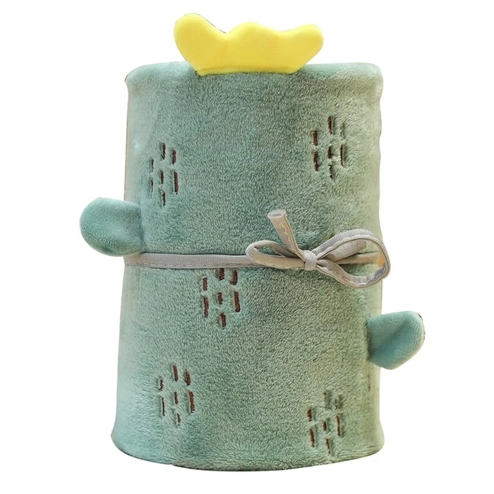 New Cartoon Coral Fleece Sofa Cover Blanket Air Conditioning Blanket Cactus 80*100cm