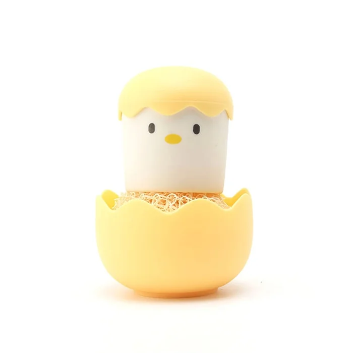 New Cartoon Creative Eggshell Chicken Cleaning Brush Yellow F