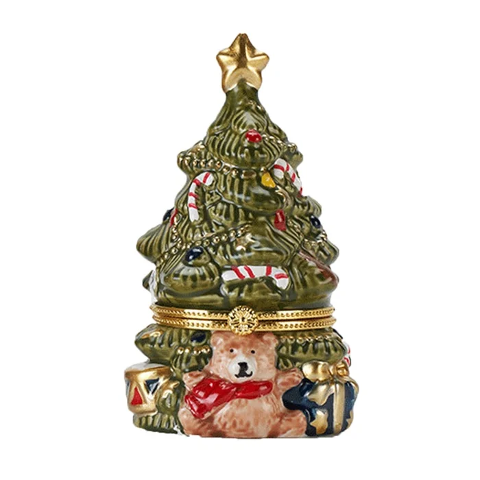 New Ceramic Christmas Tree Aromatherapy Candle Bear Christmas Tree Green (Gift Set) – Blue Wind Chime