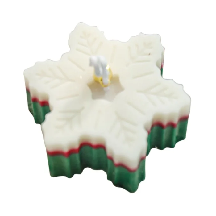 New Christmas Creative Handmade Snowflake Shaped Aromatherapy Candle Green Christmas Night F
