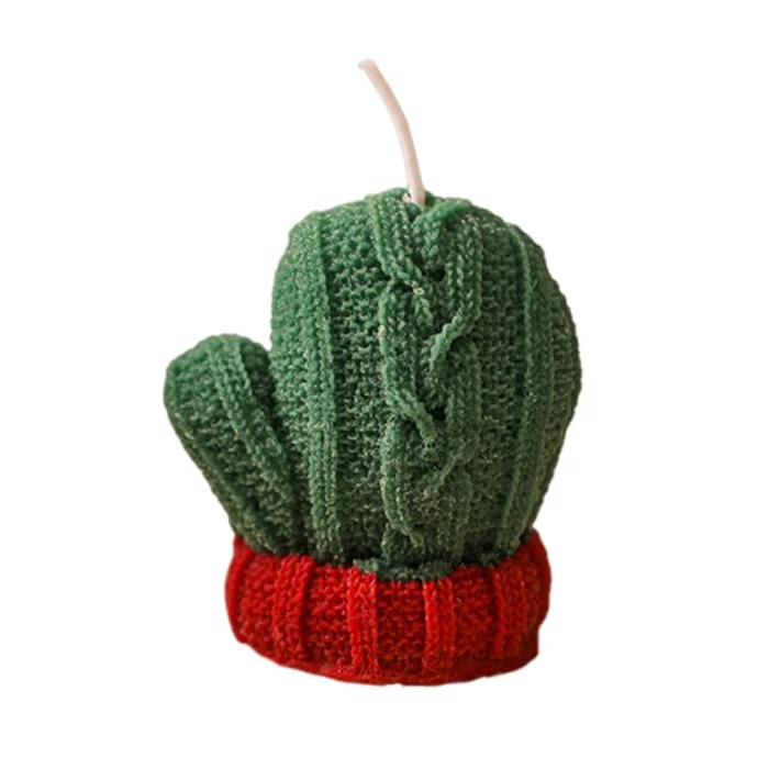 New Christmas Yarn Gloves Scented Candles Christmas Green F