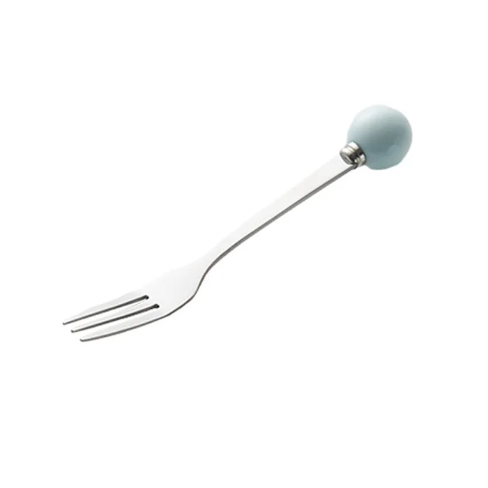 New Cream Style Ceramic Pearl Spoon Sky Blue Forks Set of 5