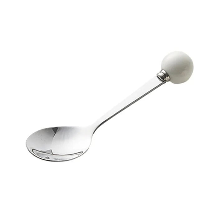 New Cream Style Ceramic Pearl Spoon White Spoon Set of 5