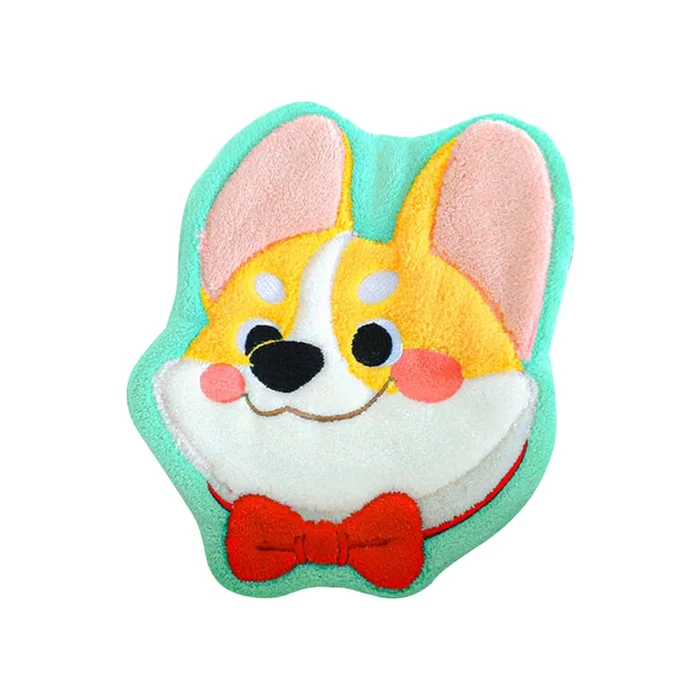 New Cute Cartoon Dog Coral Velvet Hand Wipe Corgi On Green Background F