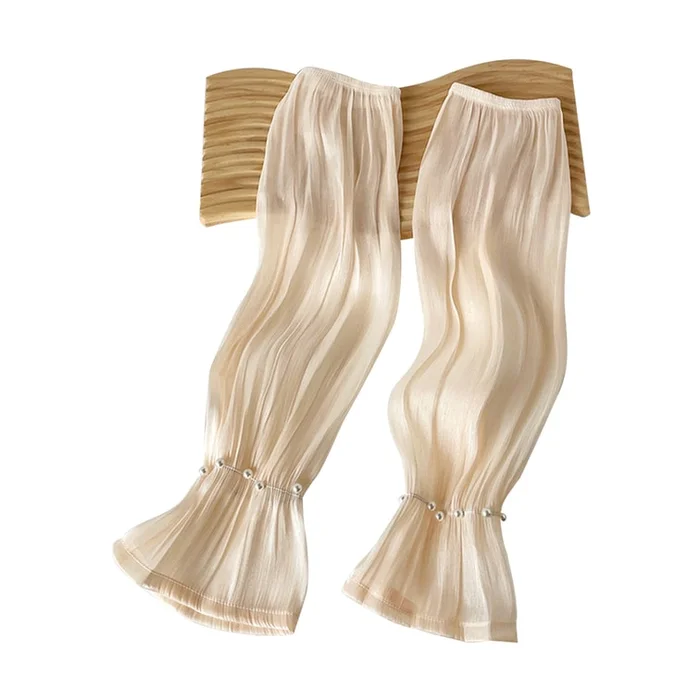 New Elegant Pearl Uv Resistant Mesh Sunscreen Sleeve Cover Pearl Yellow F