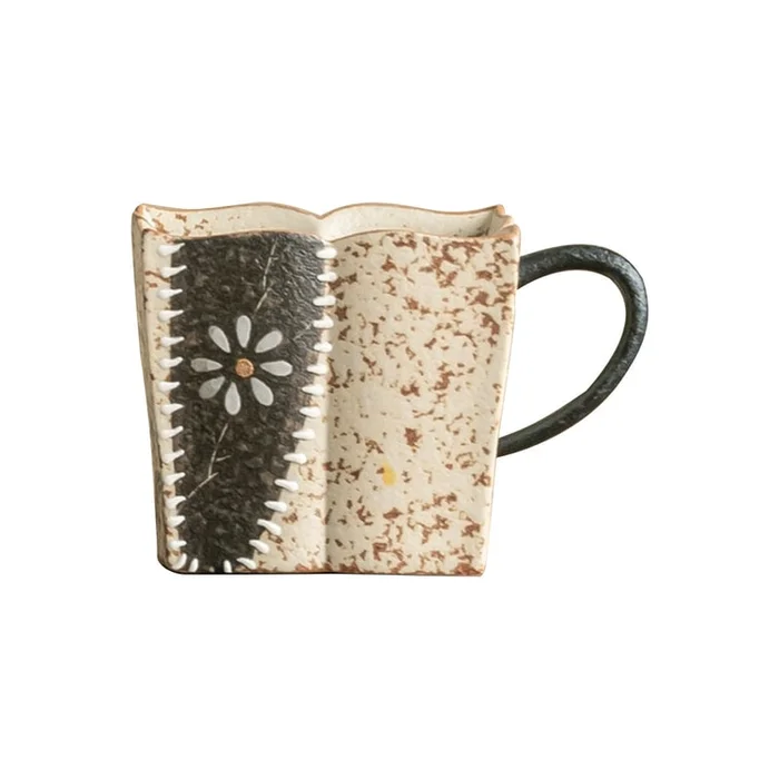 New Espresso Cup Tea Cup Gold Painted Hand Drawn Daisy Tea Cup Single Cup Square Lotus Gift Box Set F