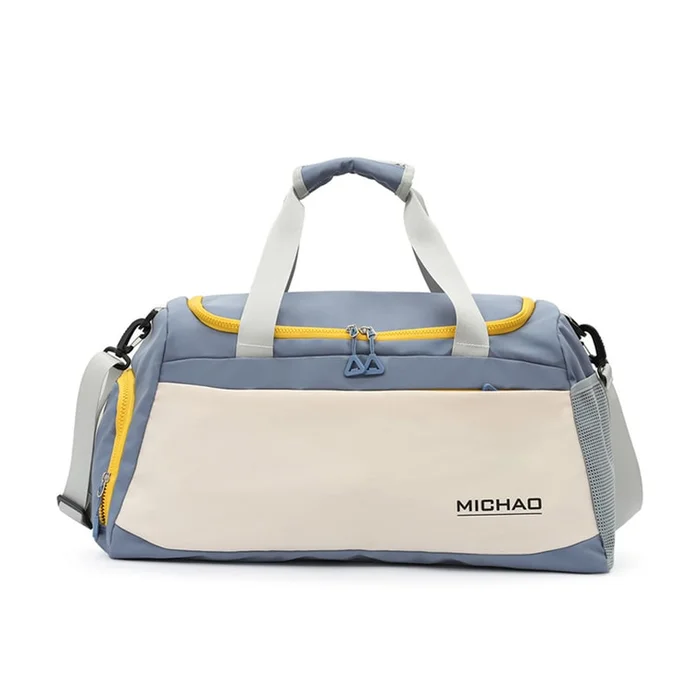 New fashionable large capacity dry wet separation fitness bag short distance travel bag multifunctional bag blue F