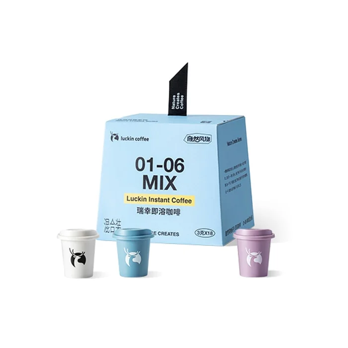 【 New 】Instant Freeze-Dried Black Coffee – 1-06 Flavor Mix 3g Increased Portion 18 Pieces/Box