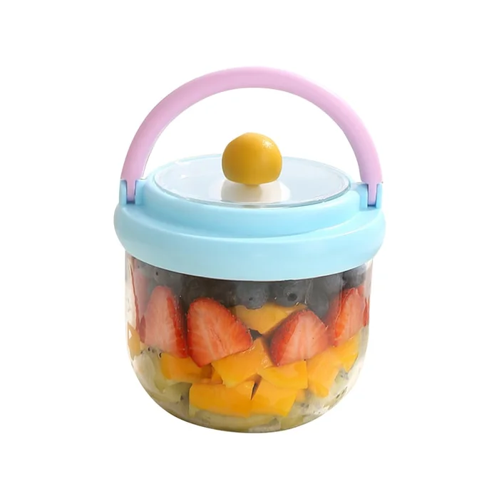 New Small Fresh Drip Cup Portable Salad Cup Blue F