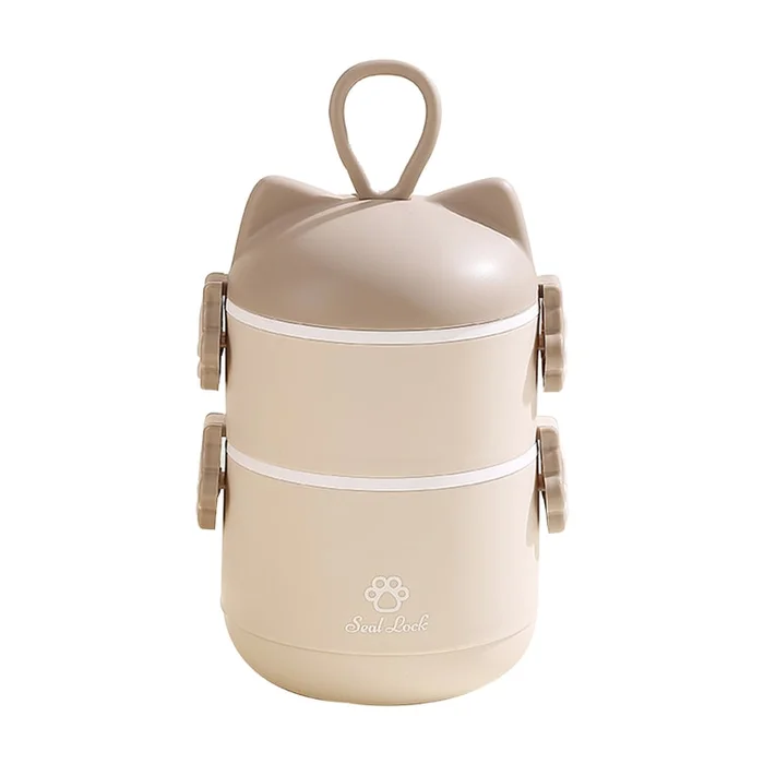 New Small Fresh Heated Stainless Steel Lunch Box Double-Layer Oat Pudding