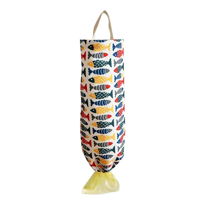 New Small Fresh Printed Garbage Bag Storage Hanging Bag Small Fish Style F