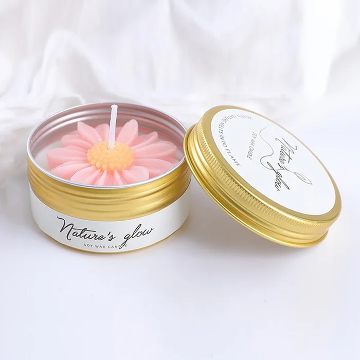 New Small Iron Can Aromatherapy Candle Pink Sweet Persimmon F