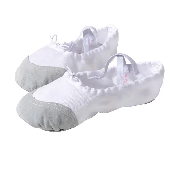 New Soft Bottom Ballet Practice Dance Shoes [Sheepskin Head] White – Lace up Style 35