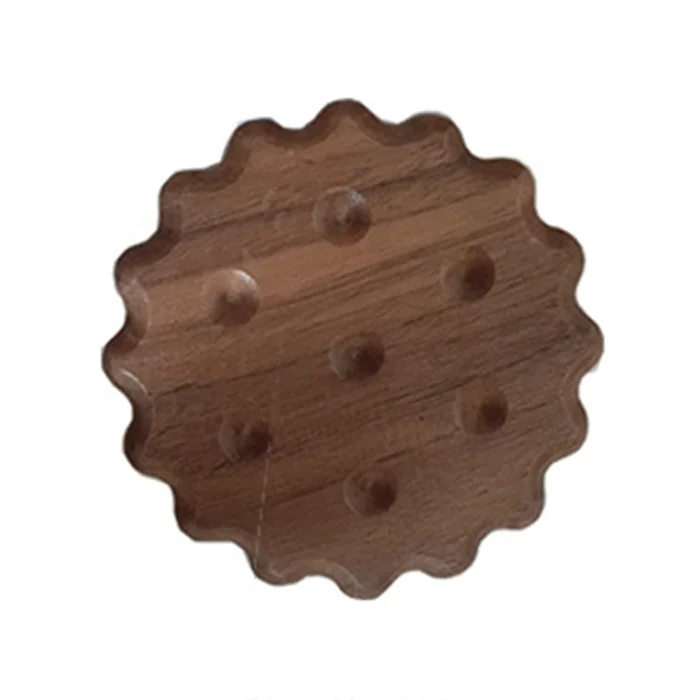 New Solid Wood Dining Table Insulation Coaster Walnut Biscuit Round (9 * 9 * 1cm Single)