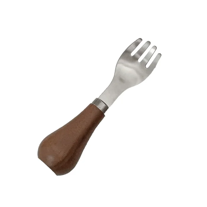 New Solid Wood Walnut 316 Matte Stainless Steel Tableware Fork