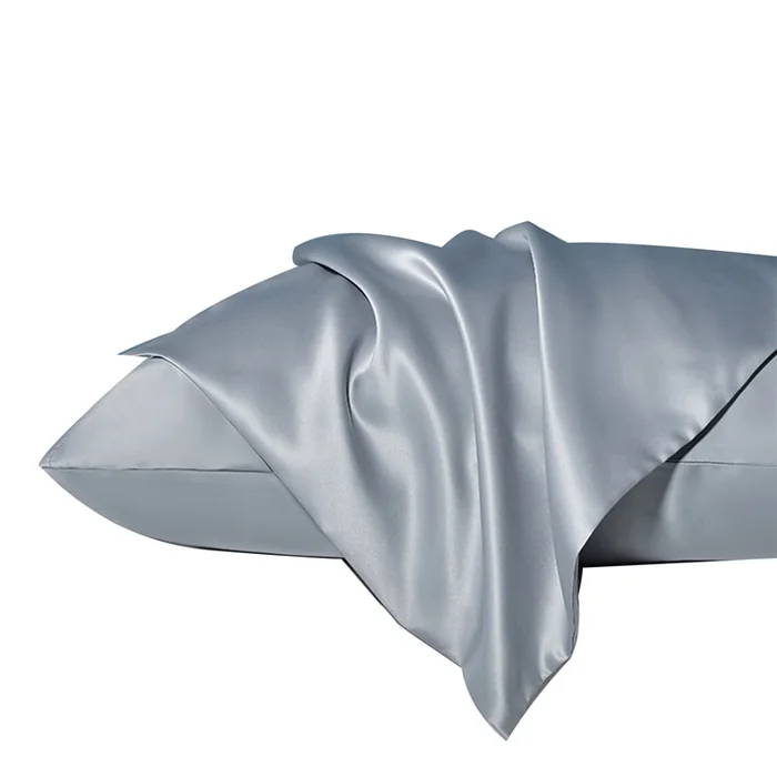 New Summer Cool Pillowcase Satin Ice Silk Pillowcase Cover Pigeon Grey Pair Set F