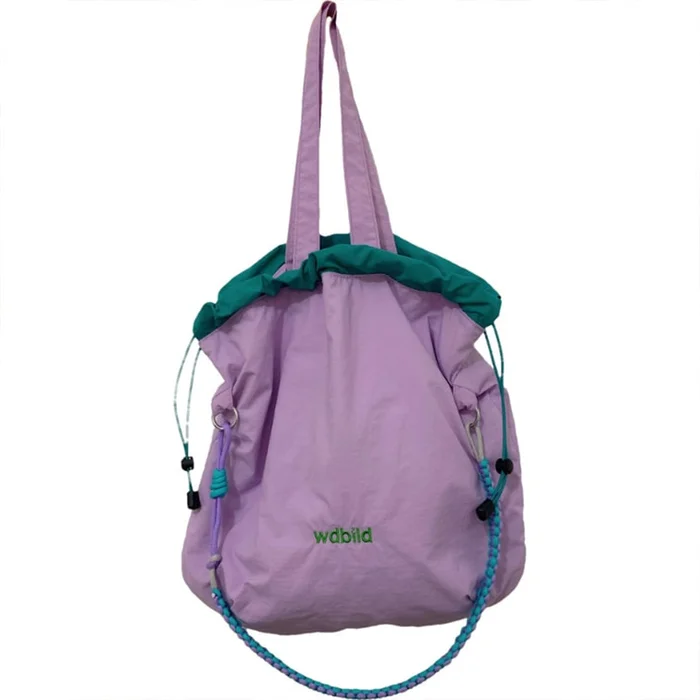 New Summer Ice Cream Color Blocked Waterproof Lightweight Bag Purple F