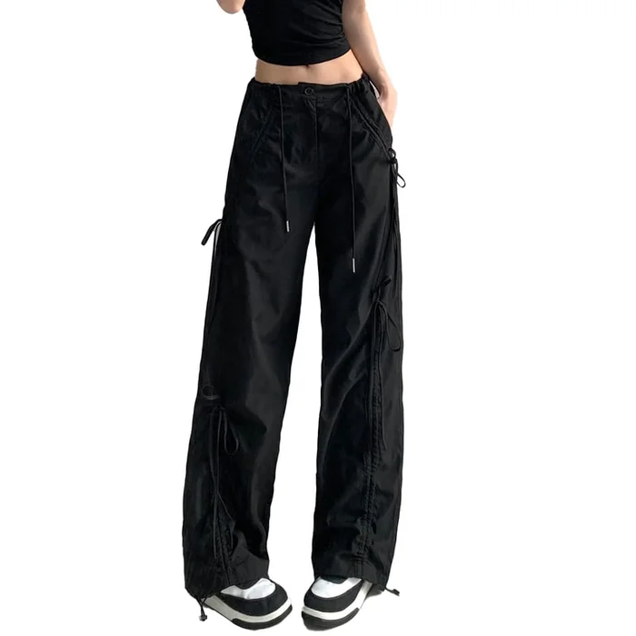 New Sweet Cool Spicy Girl Design Bow Work Pants Black L