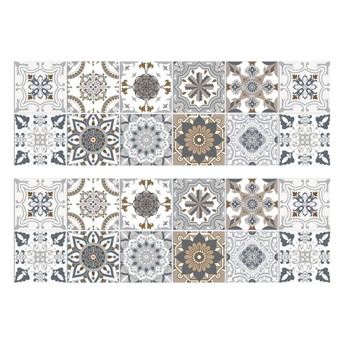 New Tile Self-Adhesive Pvc Waterproof Wall Sticker 24 Pieces Of Gray Tone 10 * 10cm