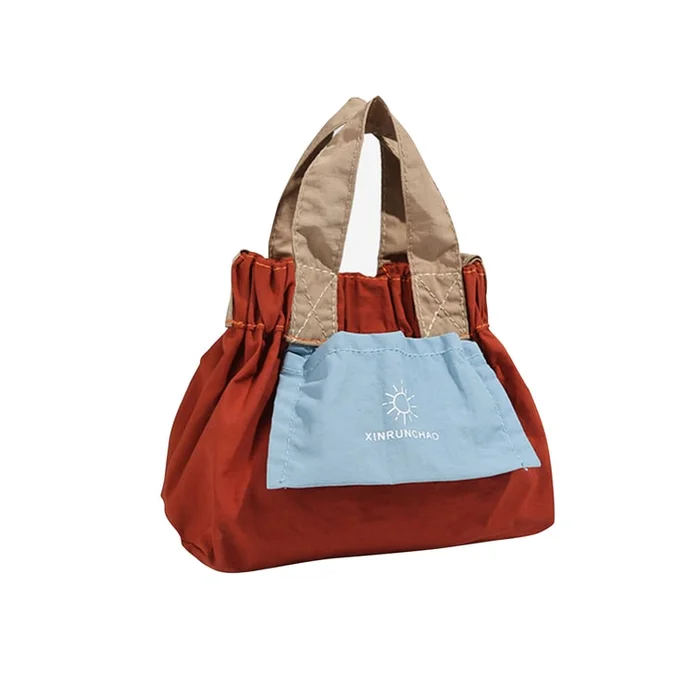 New Waterproof Bucket Handbag with Bundle Mouth Orange Mini