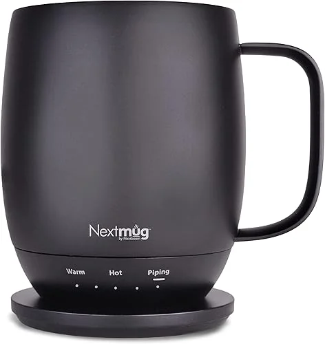 Nextmug – Temperature-Controlled, Self-Heating Coffee Mug (Black – 14 oz.)