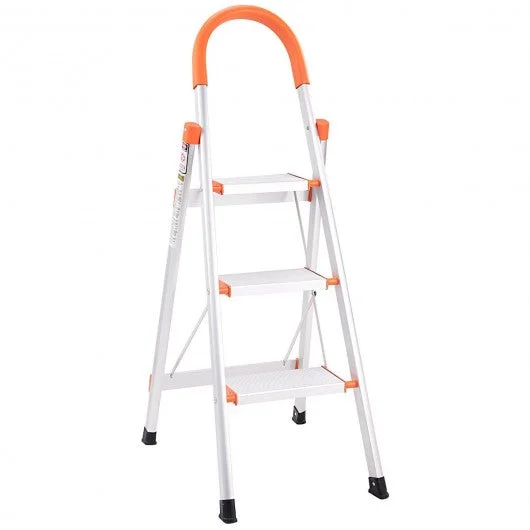 Non-slip 3 Step Aluminum Ladder Folding Platform Stool
