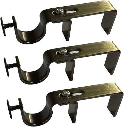 NoNo Bracket – Curtain Rod Bracket Attachment (Brass Set of 3)